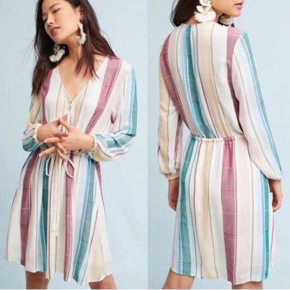 Rails Anthropologie Becca Faux Wrap Dress Cusco Striped XS - Picture 1 of 8